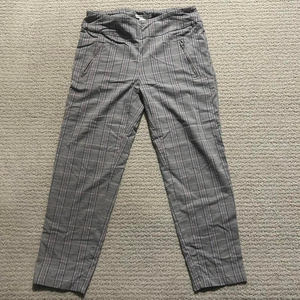 Womens Stretch Plaid‎ straight leg pants